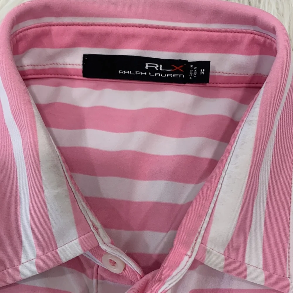 Polo Ralph Lauren Pink‎ White Stripes. Size M